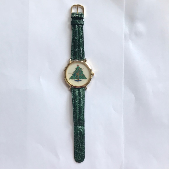 Vintage Festive Holiday Christmas Tree Watch - Picture 2 of 8